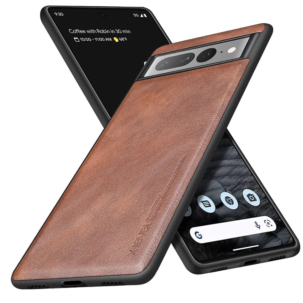 X-level PU Leather Case for Google Pixel 7 Pro | Shockproof, Non-Slip, Vintage Brown