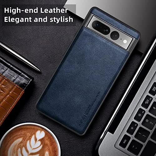 X-level PU Leather Case for Google Pixel 7 Pro, Shockproof, Non-Slip, Blue | Vintage Leather Design with Drop Protection thumbnail 6