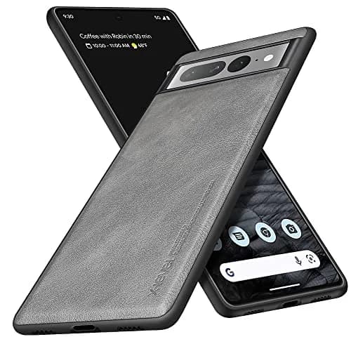 X-level PU Leather Case for Google Pixel 7 Pro, Shockproof, Non-Slip, Gray | Vintage Leather Design thumbnail 1