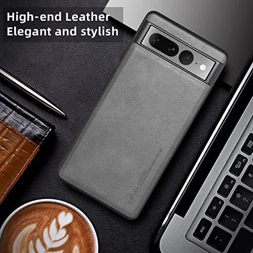 X-level PU Leather Case for Google Pixel 7 Pro, Shockproof, Non-Slip, Gray | Vintage Leather Design thumbnail 6