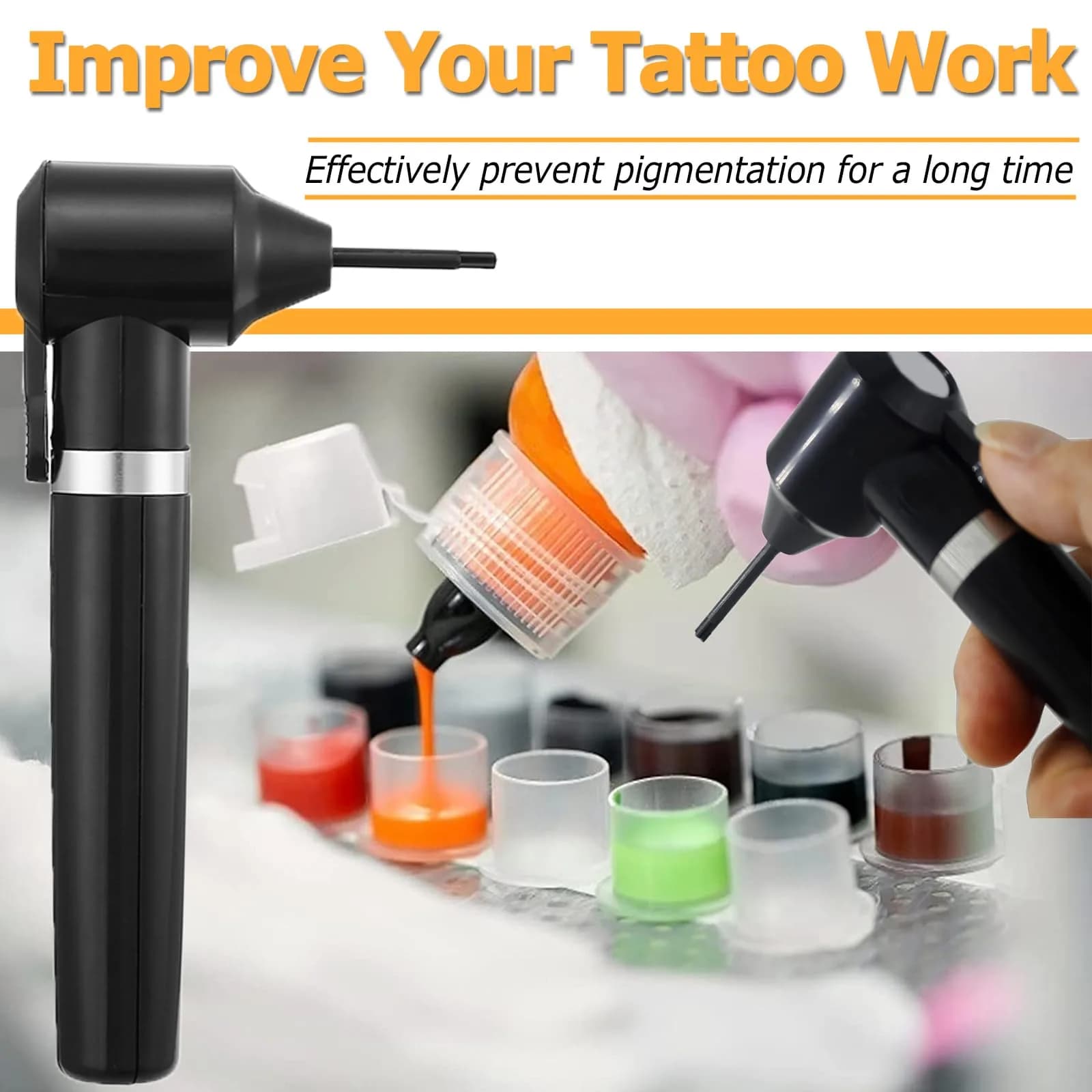 TONBAO Electric Tattoo Ink Mixer Machine Kit with 100 Sticks | Professional Black Agitator for Tattooing & Microblading - view 7
