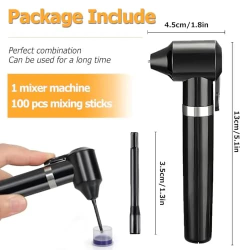 TONBAO Electric Tattoo Ink Mixer Machine Kit with 100 Sticks | Professional Black Agitator for Tattooing & Microblading thumbnail 2