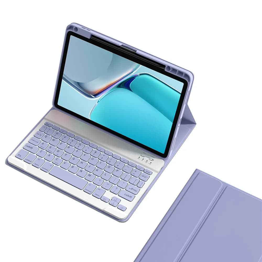 kaitesi Detachable Bluetooth Keyboard Case for iPad Mini 7/6 (8.3-inch) with Pencil Holder - Purple | Magnetic Color Keys