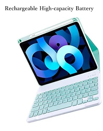 kaitesi Detachable Bluetooth Keyboard Case for iPad Mini 7/6 (8.3-inch) with Pencil Holder - Purple | Magnetic Color Keys thumbnail 4