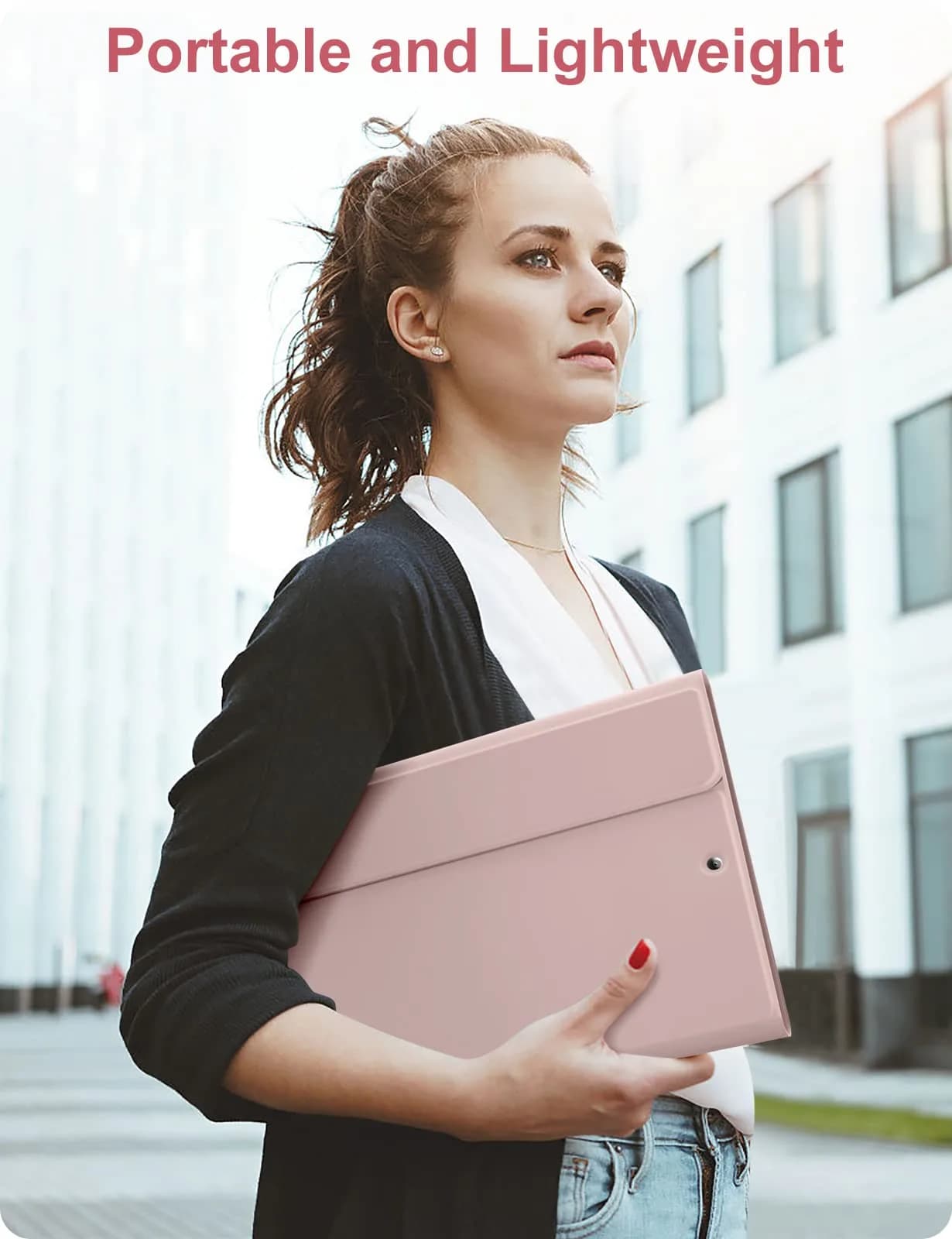 Hamile Pink Backlit Keyboard Case for iPad 9/8/7th Gen 10.2" & Air 3/Pro 10.5" | Detachable Wireless Folio with Pencil Holder - view 8