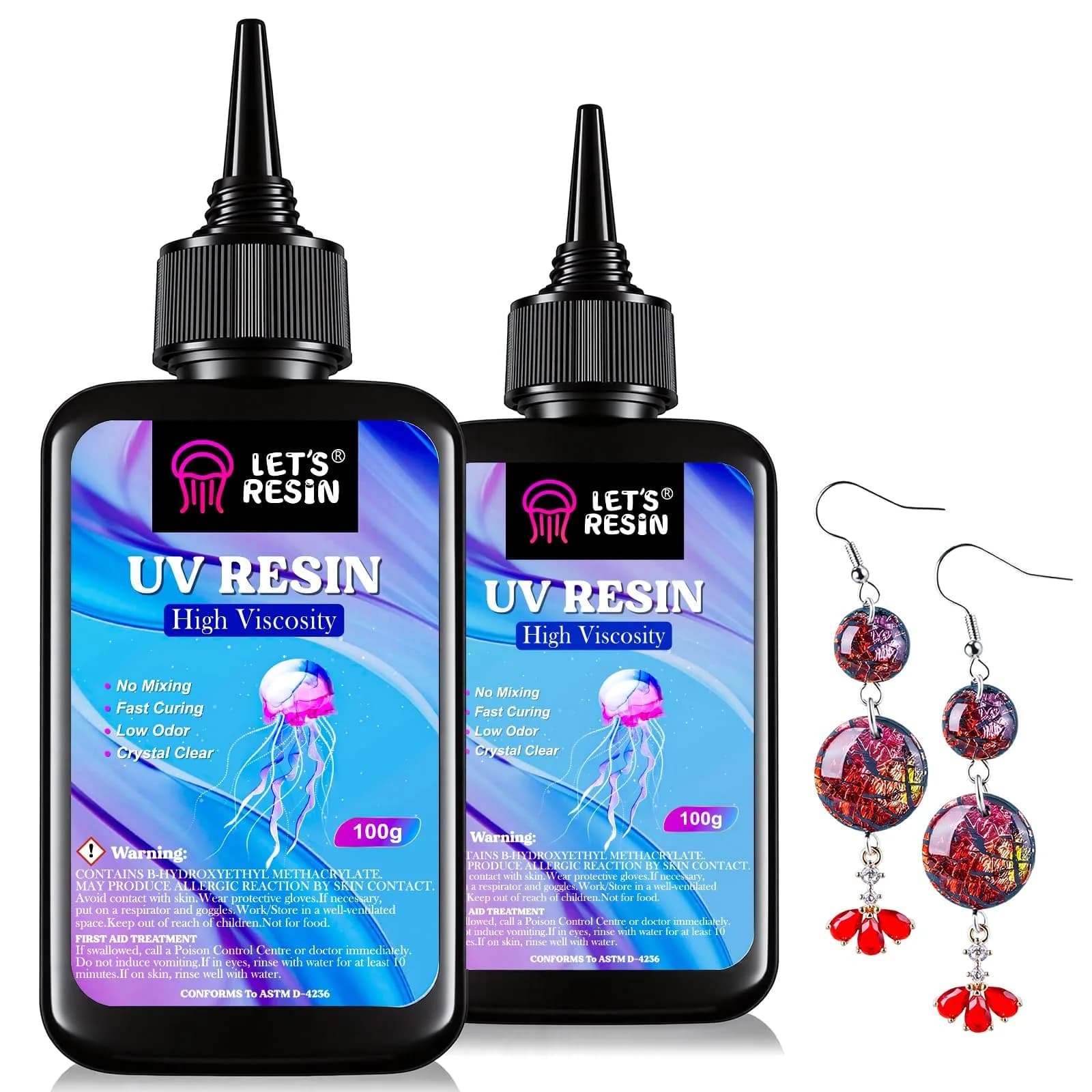 LET'S RESIN UV Resin 200g High Viscosity Clear Hard Type for Crafts, Doming, Coating | Quick-Curing, Low Shrinkage, Anti-Yellowing — Clear