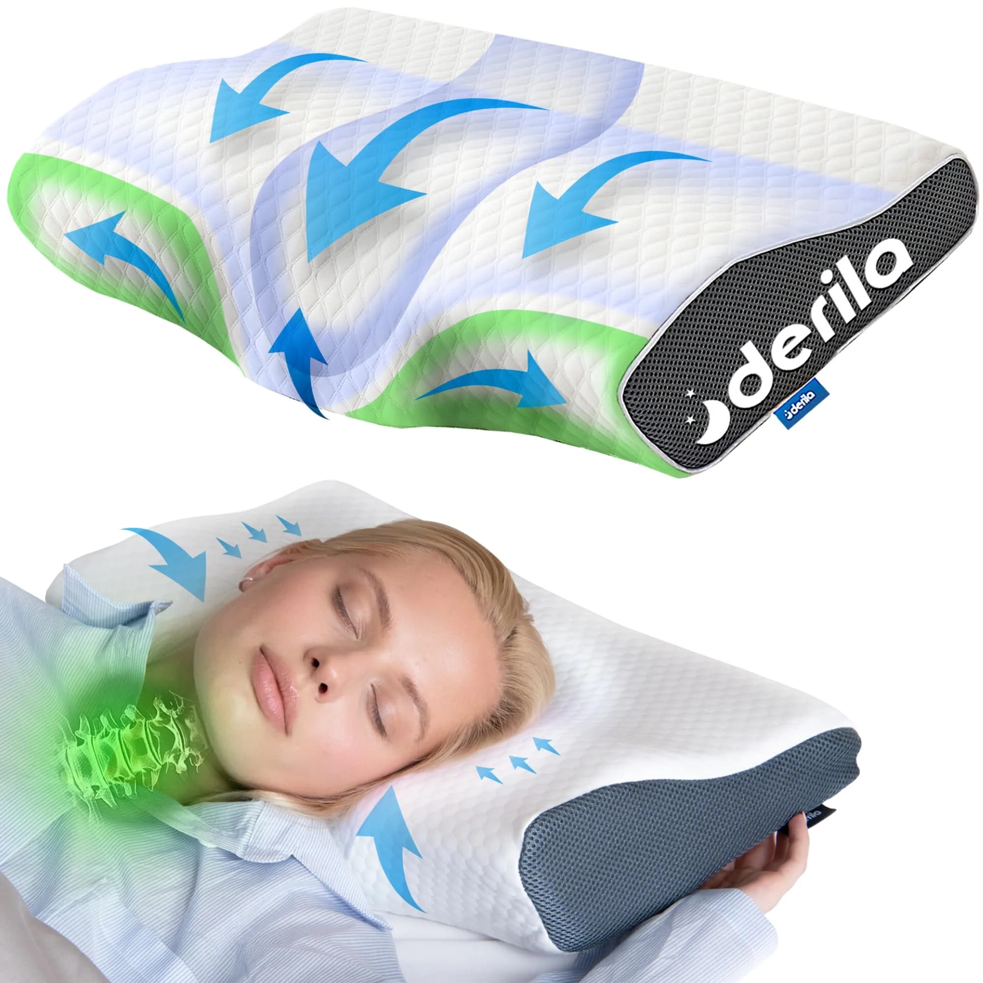 Derila White Pillowcase Cover for Neck Pillow, 50cm x 30cm (19.7" x 11.8") | Zippered, Breathable, Gentle on Skin — 1 Pillow_white / Standard (19.7" x 11.8" x 3.9")