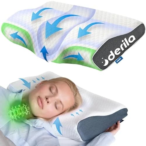Derila Cervical Neck Pillow for Sleeping, Memory Foam 50cm (19.7") | Supports Neck & Spine thumbnail 1