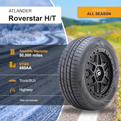 ATLANDER Roverstar H/T 235/60R17 102H All Season SL Radial 17 inch Tire | Highway Terrain SUV & Truck Tire thumbnail 4
