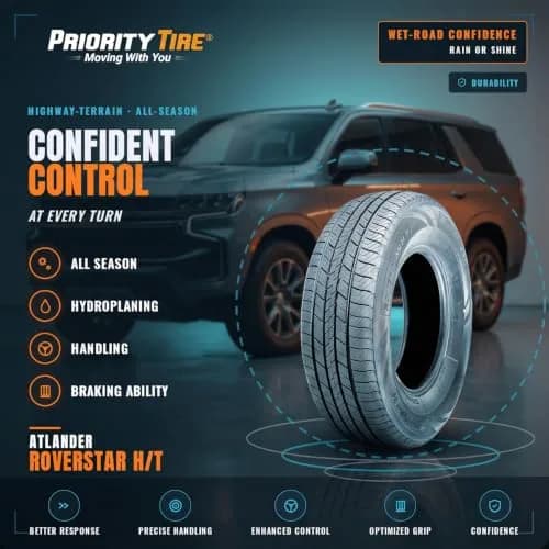 ATLANDER Roverstar H/T 235/60R17 102H All Season SL Radial 17 inch Tire | Highway Terrain SUV & Truck Tire thumbnail 2