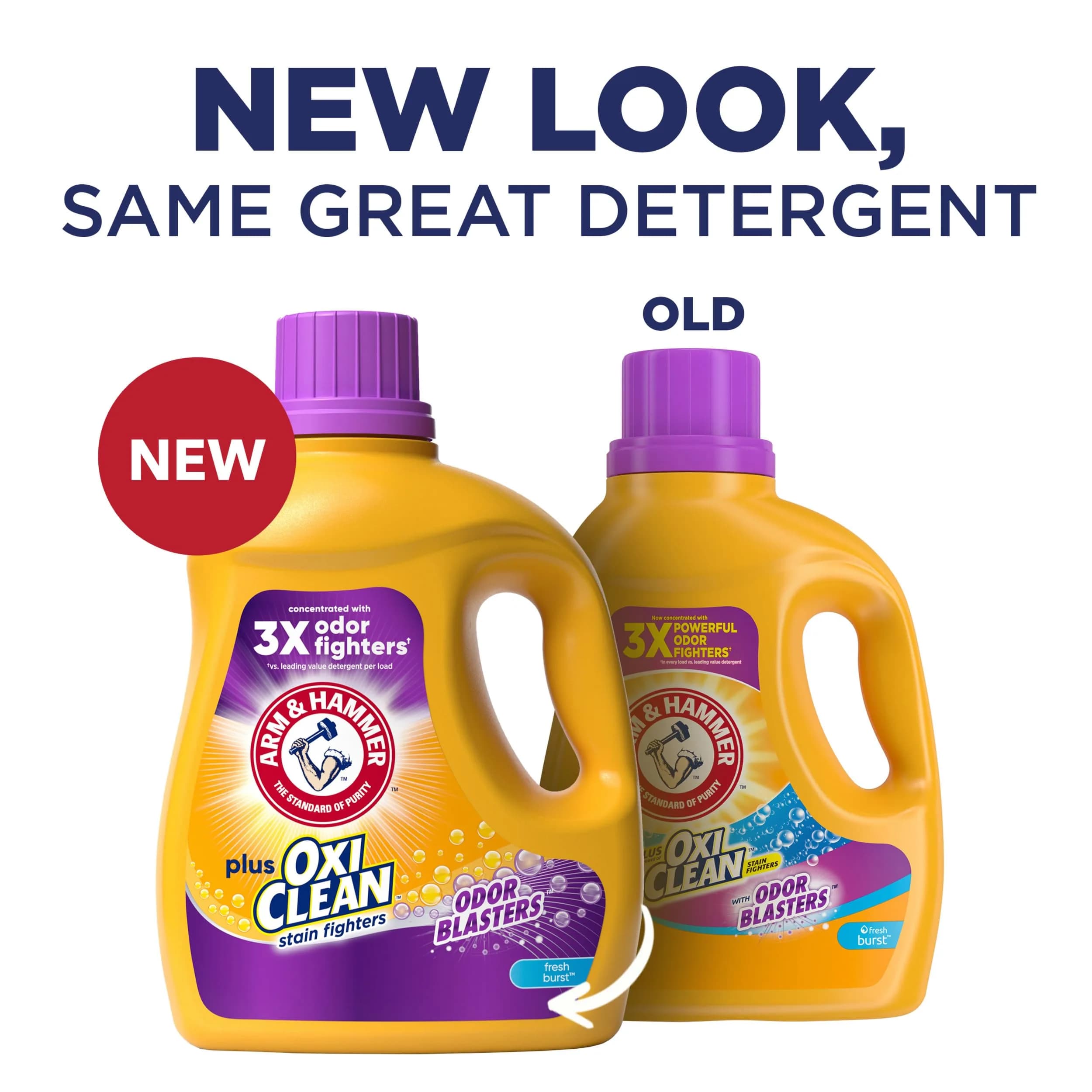 Arm and Hammer Plus OxiClean Odor Blasters Fresh Burst Liquid Laundry Detergent, 2970ml (100.5 Fl Oz) (77 Loads) | Triple Power Cleaning - view 2