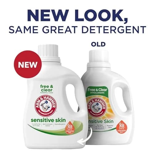 ARM & HAMMER Sensitive Skin Free & Clear Liquid Laundry Detergent 3 L (105 Fl Oz) | Dermatologist-Tested Hypoallergenic Formula thumbnail 2