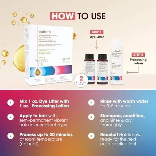 One 'N Only Colorfix Semi Permanent Hair Color Remover Kit 2.67 Oz Pack of 3 | Nourishing Argan Oil for Versatile Color Correction thumbnail 6