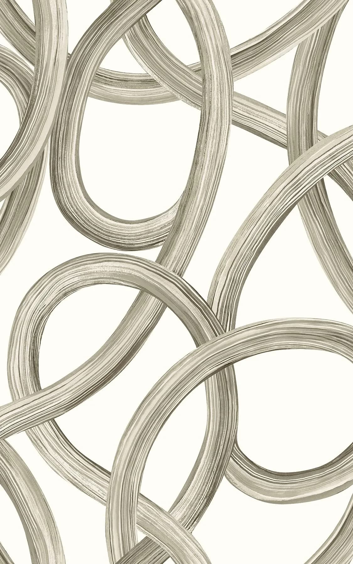 OhPopsi White Twisted Geo Wallpaper | Geometric Pattern for Walls (19.7" x 236.4")