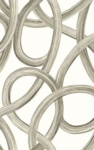 OhPopsi White Twisted Geo Wallpaper | Geometric Pattern for Walls (19.7" x 236.4") thumbnail 1