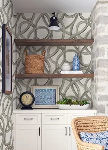 OhPopsi White Twisted Geo Wallpaper | Geometric Pattern for Walls (19.7" x 236.4") thumbnail 2