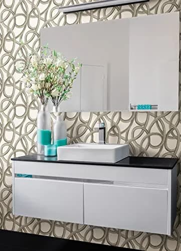 OhPopsi White Twisted Geo Wallpaper | Geometric Pattern for Walls (19.7" x 236.4") thumbnail 3
