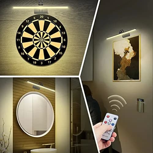 RAIFOOLLY 16" Wireless Art Light for Wall, 5000mAh Rechargeable Battery, Black | Dimmable LED Picture Light with Remote & Timer thumbnail 4