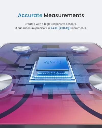 RENPHO Smart Body Weight Scale with BMI & Body Fat, 13 Metrics, Red Gradient | FDA Approved & Syncs with Fitness Apps thumbnail 3
