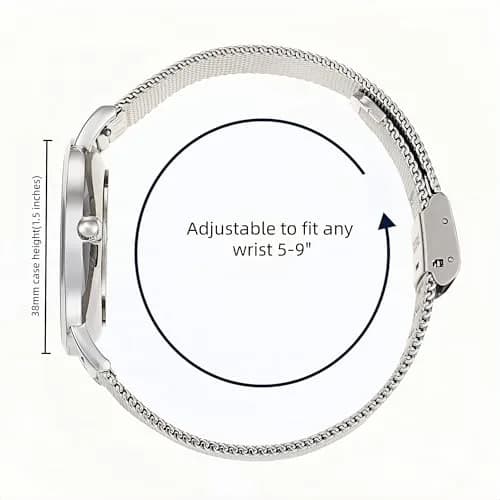 WRISTOLOGY Large face Roman Numerals Women's Watch 38mm | Easy Change Band, Silver thumbnail 2