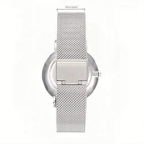 WRISTOLOGY Large face Roman Numerals Women's Watch 38mm | Easy Change Band, Silver thumbnail 3