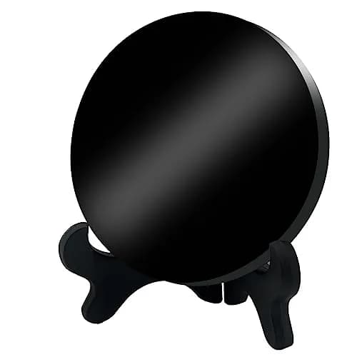 AGERYU Black Obsidian Scrying Mirror 150mm (5.9in) | Feng Shui Divination Tool thumbnail 1