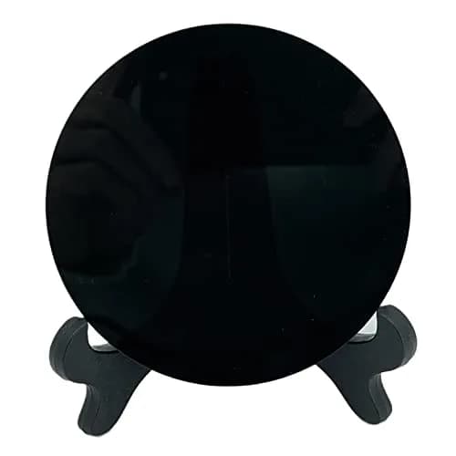 AGERYU Black Obsidian Scrying Mirror 150mm (5.9in) | Feng Shui Divination Tool thumbnail 8