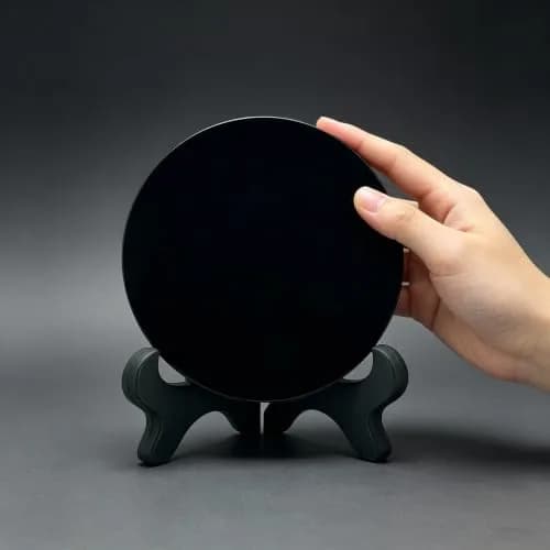 AGERYU Black Obsidian Scrying Mirror 150mm (5.9in) | Feng Shui Divination Tool thumbnail 4