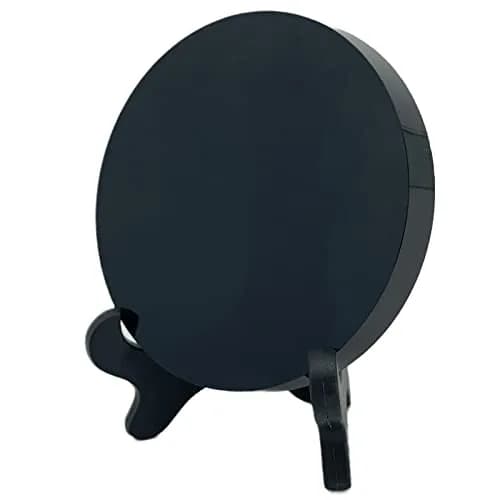 AGERYU Black Obsidian Scrying Mirror 120mm (4.7in) | Polished Handwork for Divination & Feng Shui thumbnail 8