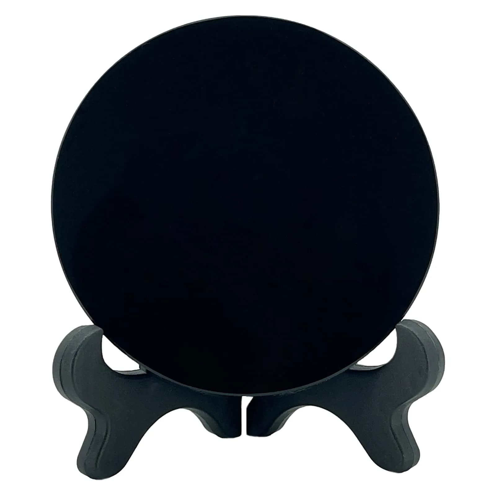 AGERYU Black Obsidian Scrying Mirror 150mm (5.9in) | Feng Shui Divination Tool — 80mm(3.1in)