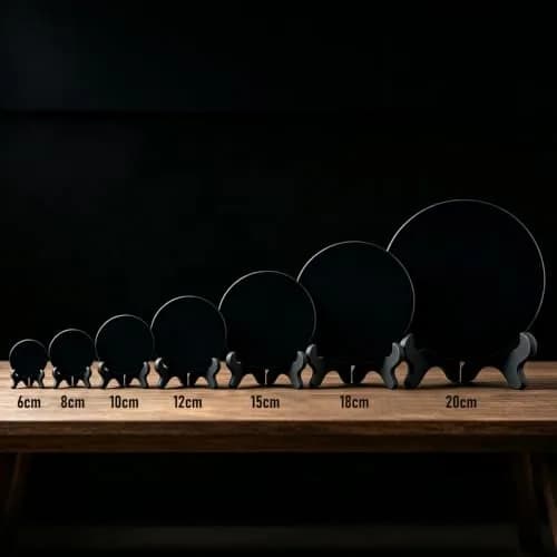 AGERYU Black Obsidian Scrying Mirror 80mm (3.1in) | Feng Shui Divination Tool thumbnail 3