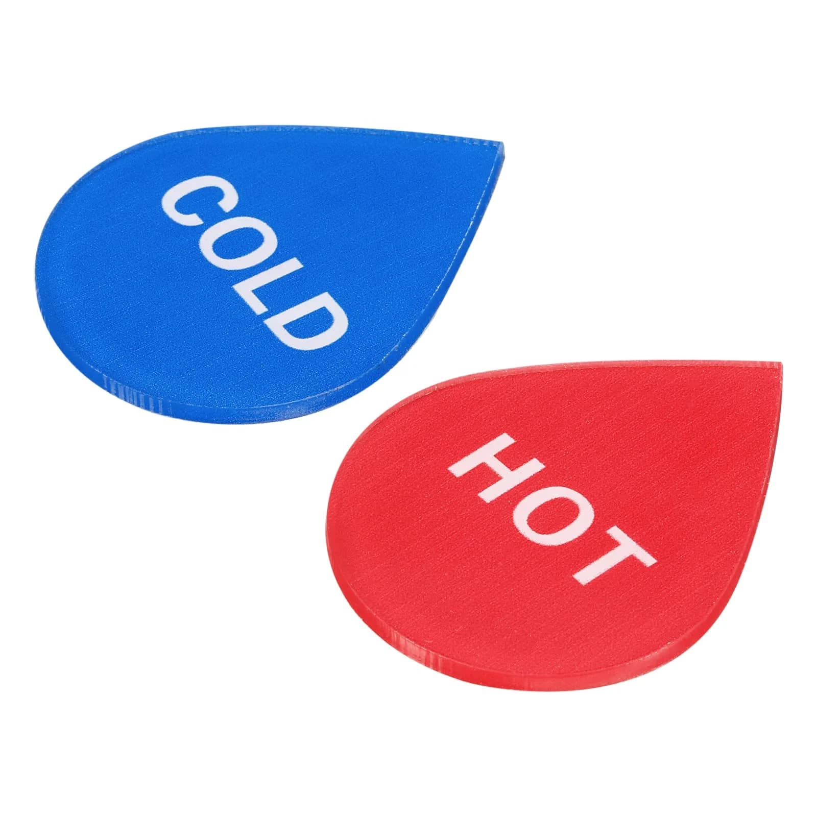 PATIKIL Self Stick Hot/Cold Water Label, 20 Pack Acrylic Drop Shape Sign for Faucets, Red/White, Blue/White — Multicolor
