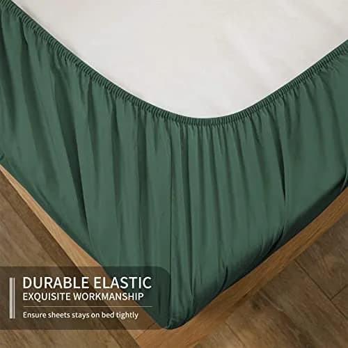 EaseHome Deep Green Twin Bed Sheet Set for Boys & Teens | Microfiber, 1800 Thread Count, Extra Soft (up to 18 inch Deep Pocket) thumbnail 3