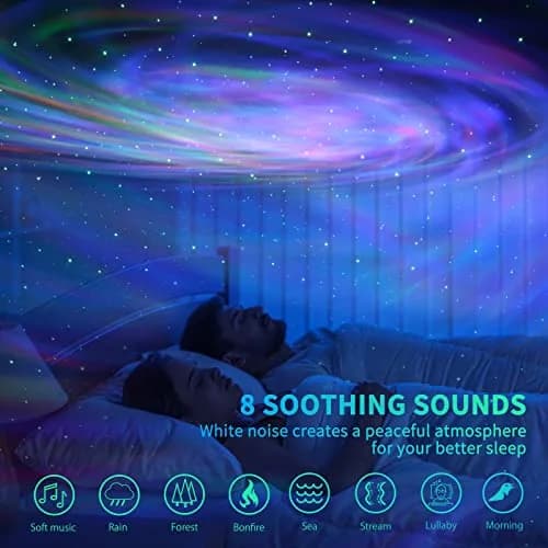 AIRIVO Galaxy Star Projector | 3-in-1 Night Light, Music & White Noise | Bedroom & Party Decor thumbnail 4