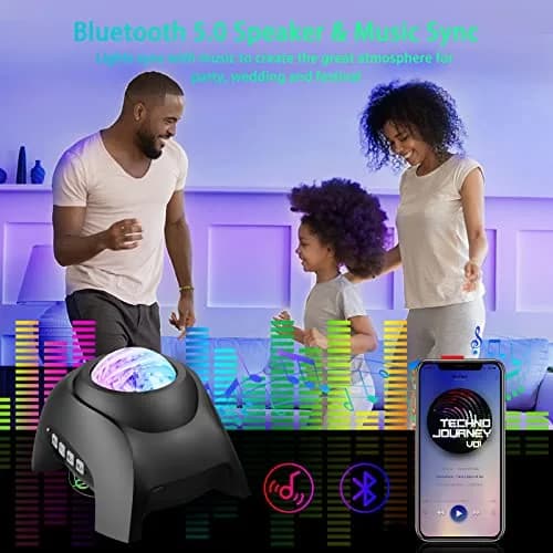 AIRIVO Galaxy Star Projector | 3-in-1 Night Light, Music & White Noise | Bedroom & Party Decor thumbnail 3