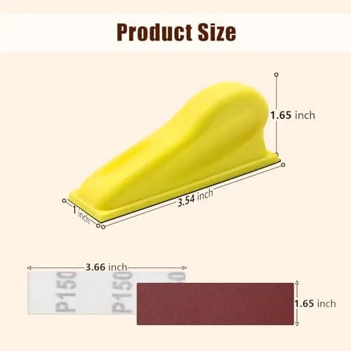 ZEHIQ 3.5"x1" Detail Hand Sanding Block & 130Pcs Sandpaper Assortment | Precision Small Projects thumbnail 2