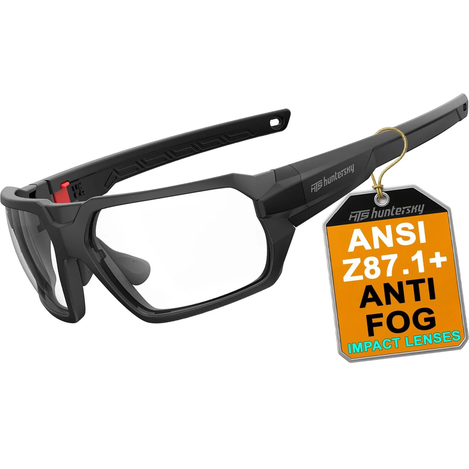 HTS HUNTERSKY Q37 Anti Fog Tactical Shooting Glasses Large | Ballistic Eye Protection OSHA