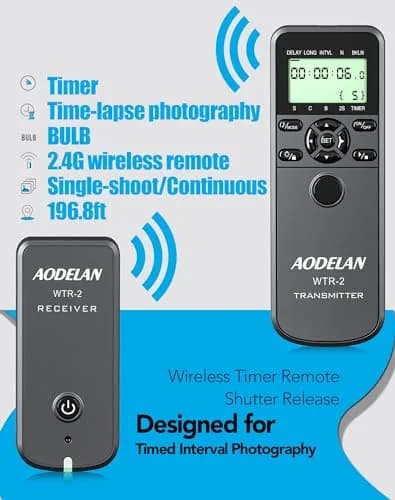 AODELAN Wireless Remote Control for Nikon Cameras | Timer Remote Shutter Release with Timer & Wireless Functions thumbnail 5