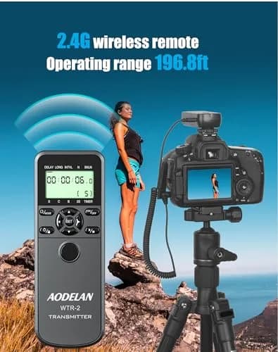 AODELAN Wireless Remote Control for Nikon Cameras | Timer Remote Shutter Release with Timer & Wireless Functions thumbnail 3