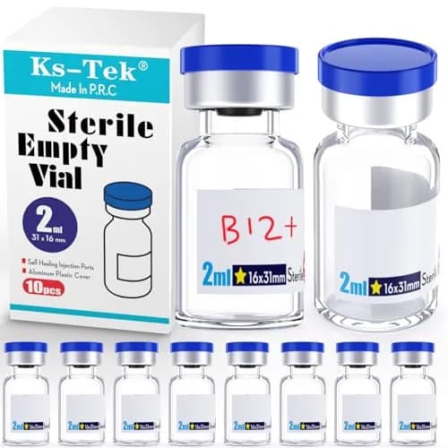 KSIITEKSLAB Sterile 2ml Sample Vials with Aluminum Cap | Self-Healing Glass Labware for Scientific Use thumbnail 1
