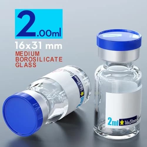 KSIITEKSLAB Sterile 2ml Sample Vials with Aluminum Cap | Self-Healing Glass Labware for Scientific Use thumbnail 2