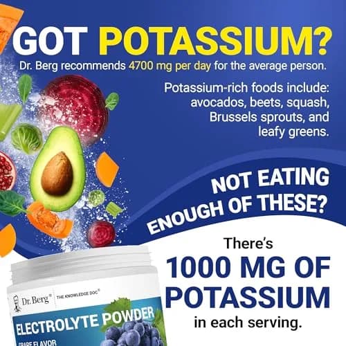 Dr. Berg Nutritionals Zero Sugar Hydration Keto Electrolyte Powder | 1000 mg Potassium & Pink Himalayan Salt (304g/10.55oz) thumbnail 4
