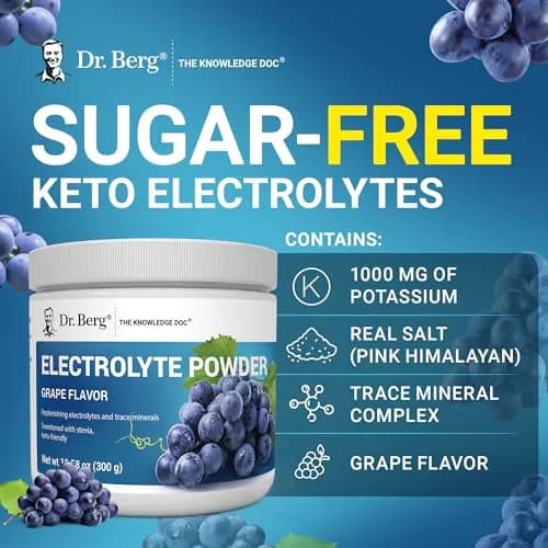 Dr. Berg Nutritionals Zero Sugar Hydration Keto Electrolyte Powder | 1000 mg Potassium & Pink Himalayan Salt (304g/10.55oz) thumbnail 7