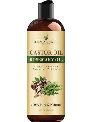Handcraft Blends Castor Oil with Rosemary Oil 237ml (8 Fl Oz) | Pure & Natural Carrier Oil for Hair, Skin, Lashes thumbnail 1