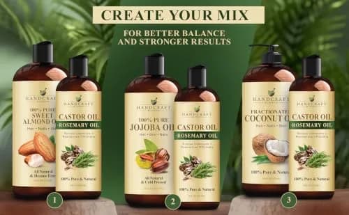 Handcraft Blends Castor Oil with Rosemary Oil 237ml (8 Fl Oz) | Pure & Natural Carrier Oil for Hair, Skin, Lashes thumbnail 2