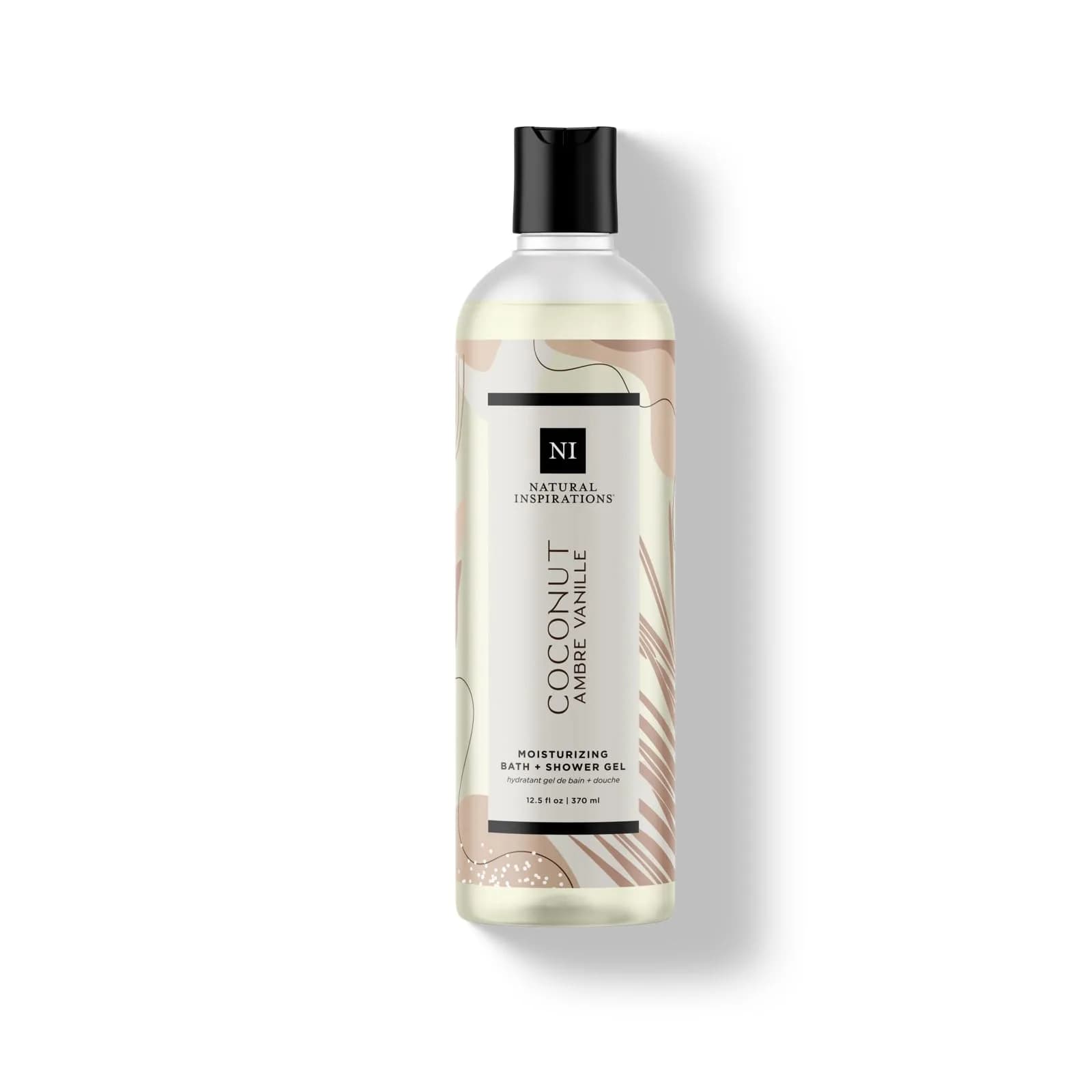 Natural Inspirations Coconut Ambre Vanille Moisturizing Bath & Shower Gel 12.5oz | Sulfate-Free, Hydrating & Vegan