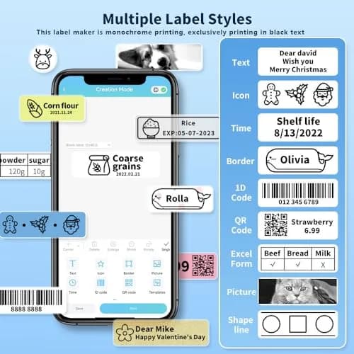 Phomemo D30 Portable Thermal Label Printer Machine + 1 Label Tape | 220V Compatible thumbnail 4