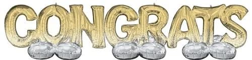 Anagram AirLoonz Gold Congrats Balloon Phrase Yard Decoration Kit | 1 ct thumbnail 1