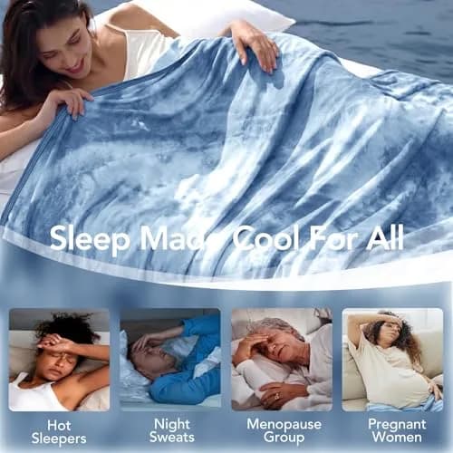 Topcee Cooling Blanket Queen Size 228x228 cm (90"x90") | Breathable Fabric for Hot Sleepers thumbnail 4