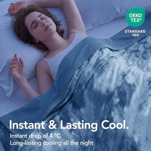 Topcee Cooling Blanket Queen Size 203x224 cm (80"x88") | Breathable & Moisture-Wicking for Hot Sleepers thumbnail 2